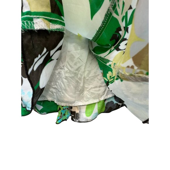 Chicos Womens  Floral A-Line Skirt Size 2 Medium Green/White/Brown - Picture 5 of 10